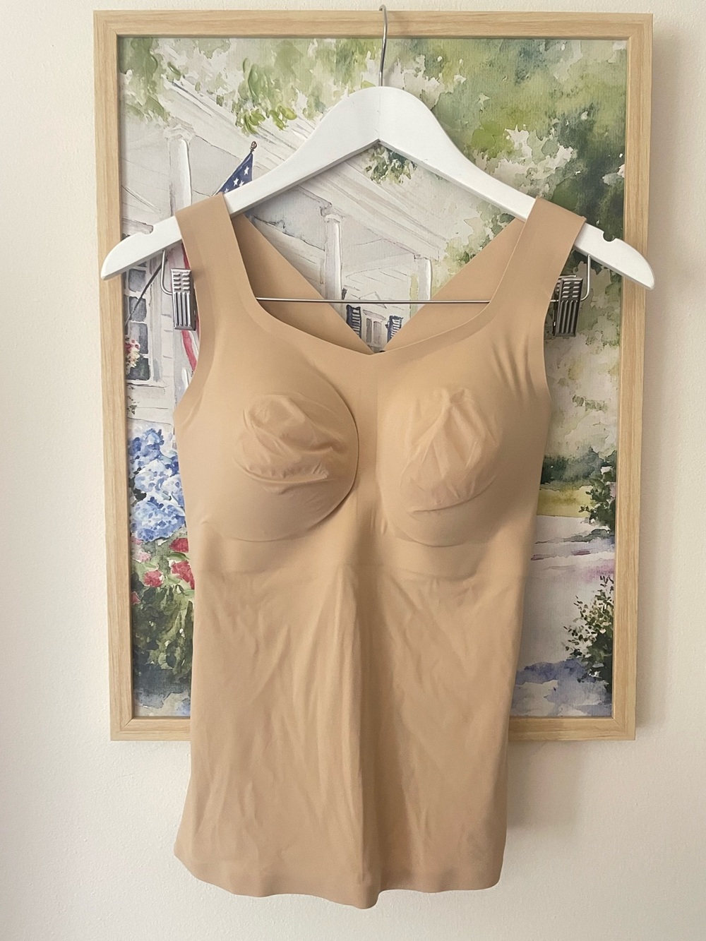 Evelyn & Bobbie Defy Bra Tank Top Sand Seamless Shaping Cami Medium New